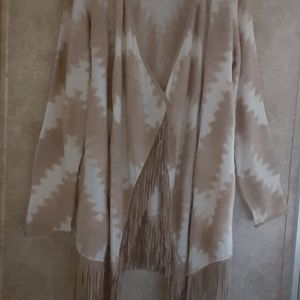 Jacket Fringed Throw with Sleeves